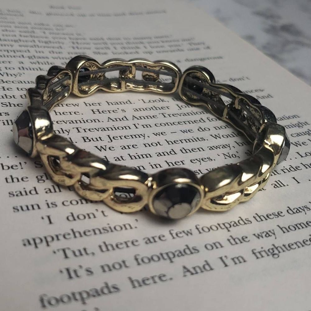 Gold and Gray Studded Bracelet‎